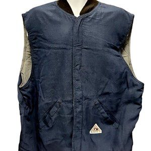 Bulwark FR Men's Navy Blue Flame Resistant Snap Front Protective Vest
